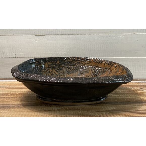 Studio Art Pottery Bowl Signed Robert Klander Glazed Serving Decorative Brown - Picture 2 of 12